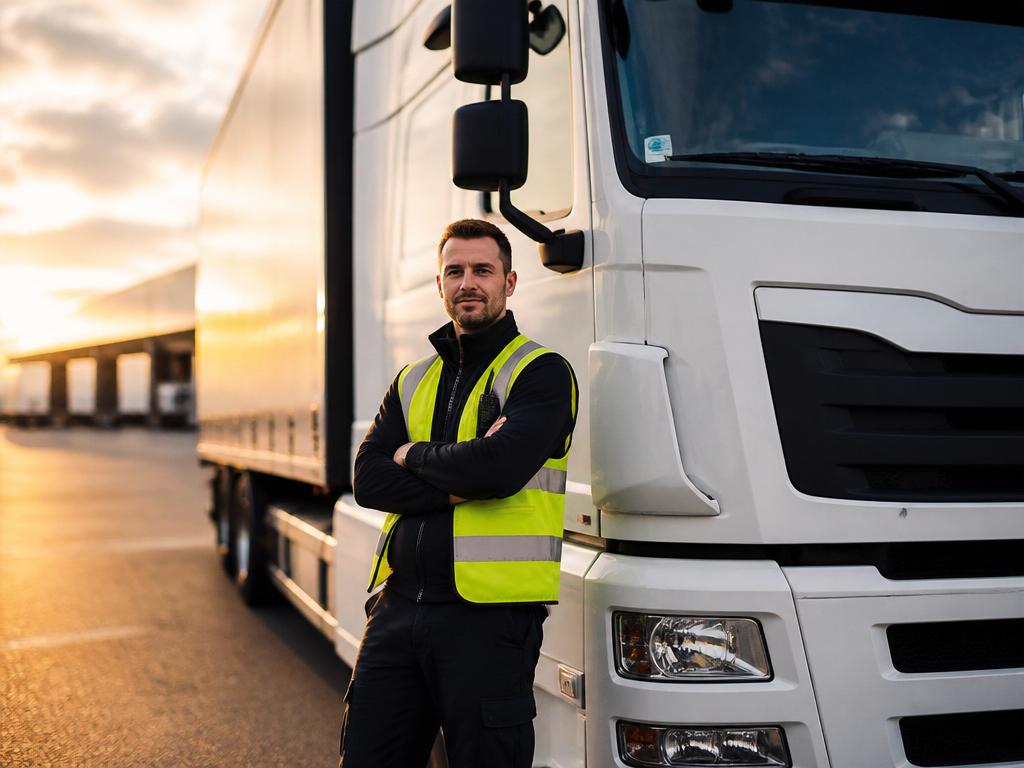 HGV driver at a distribution yard